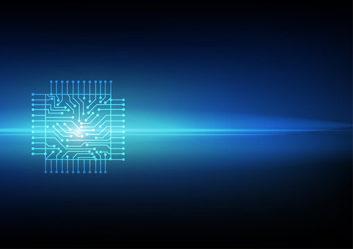 Vector : Electronic circuit on blue background