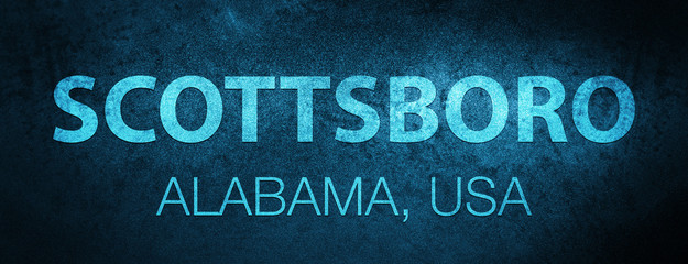 Scottsboro. Alabama. USA special blue banner background