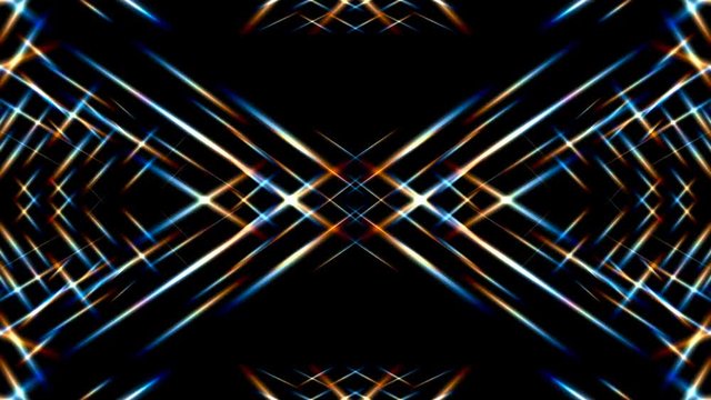 Multiple Mirror Swarm Flow Flythrough Space.  Rainbow Colourful Motion Grid. 4K Animated Background
.    