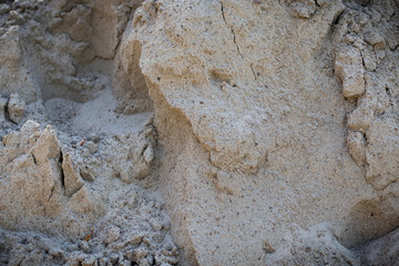 Heap of construction sand closeup