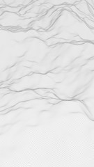 Obraz premium Abstract landscape on a white background. Cyberspace grid. Hi-tech network. 3d technology illustration