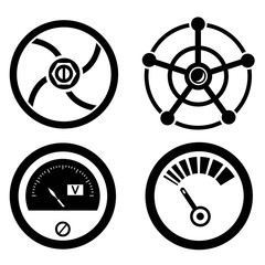Obraz premium industrial valve and meter icons