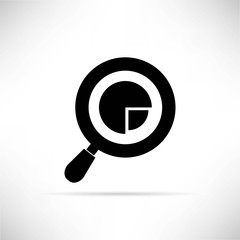 magnifier glass and pie chart icon