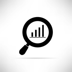 magnifier glass and bar chart icon