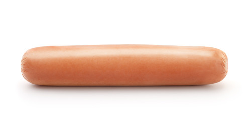 Side view of hot dog sausages