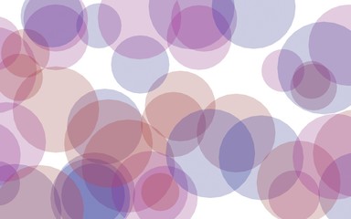 Multicolored translucent circles on a white background. Pink tones. 3D illustration