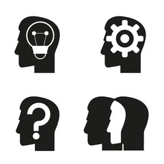 human head icons, thinking icons