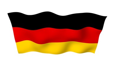 Flag of Germany. Wide format 3D illustration. State symbol of the Federal Republic of Germany. 3D rendering