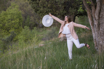 Young fashionable woman outdoors 