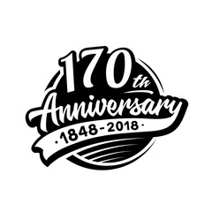 Obraz premium 170 years anniversary design template. Vector and illustration. 170th logo. 
