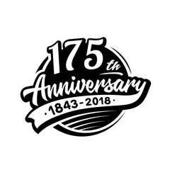 175 years anniversary design template. Vector and illustration. 175th logo. 