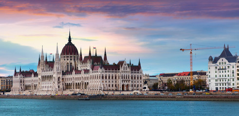 Fototapeta na wymiar Image of building of Parliament in Budapest of Hungary