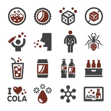 cola,carbonated water icon set
