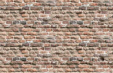 Endless seamless pattern of old brick wall