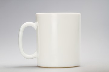 White Mug on Grey Background