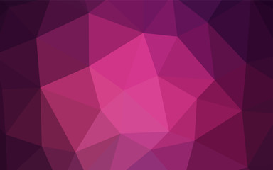 Dark Red vector shining triangular backdrop.