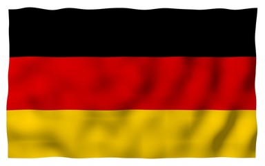 Flag of Germany. Wide format 3D illustration. State symbol of the Federal Republic of Germany. 3D rendering
