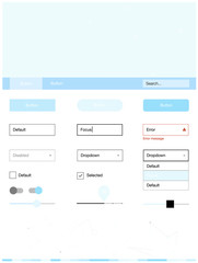 Light BLUE vector style guide with triangles, circles.