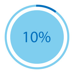 Blue circle pie graph