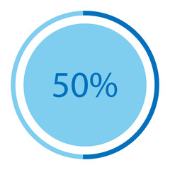 Blue circle pie graph
