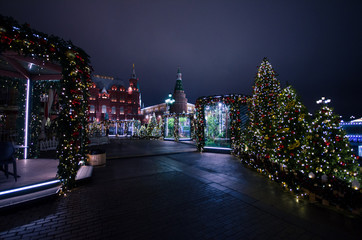 Obraz premium Christmas tree on Red square in Moscow Russia