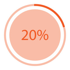 Orange circle pie graph