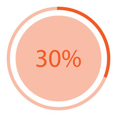 Orange circle pie graph