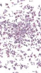 Flying euro banknotes isolated on a white background. Money is flying in the air. 500 EURO in color. 3D illustration