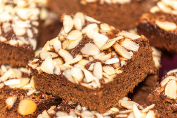 almond chocolate cake square