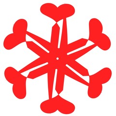 red circular heart pattern