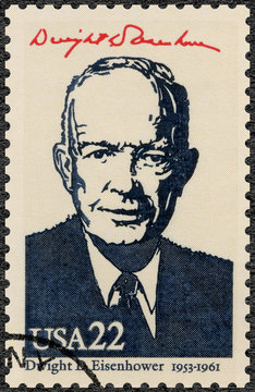 UNITED STATES OF AMERICA - 1986: shows Portrait of Dwight D. Eisenhower (1890-1969), 34rd President, series Presidents of USA