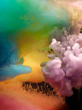 Colorful smoke clouds