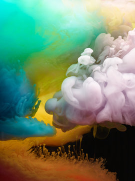 Colorful smoke clouds