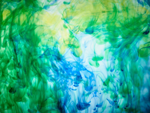 Green and blue inks