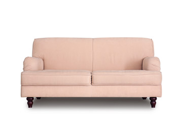 Comfortable sofa on white background. Furniture for modern room interior