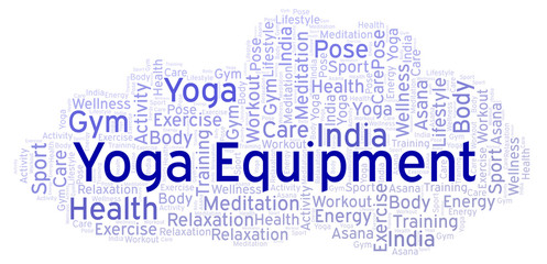 Fototapeta premium Yoga Equipment word cloud.