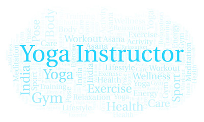 Obraz premium Yoga Instructor word cloud.