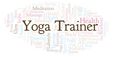 Obraz premium Yoga Trainer word cloud.