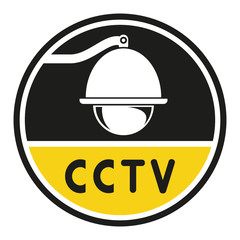 Fototapeta premium CCTV, surveillance camera warning symbol