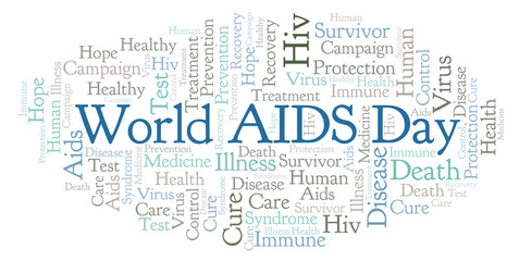 Fototapeta premium World AIDS Day word cloud, made with text only.