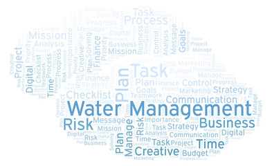 Fototapeta premium Water Management word cloud, made with text only.