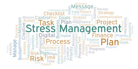 Fototapeta premium Stress Management word cloud, made with text only.