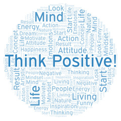 Obraz premium Think Positive! word cloud, made with text only.