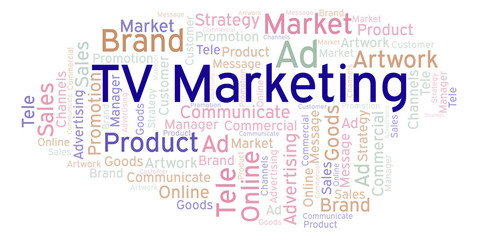 Obraz premium Word cloud with text TV Marketing.
