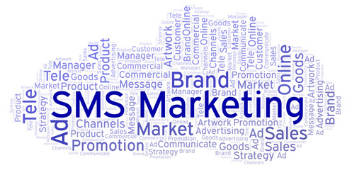 Fototapeta premium Word cloud with text SMS Marketing.