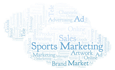 Fototapeta na wymiar Word cloud with text Sports Marketing.