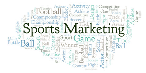 Obraz premium Sports Marketing word cloud.