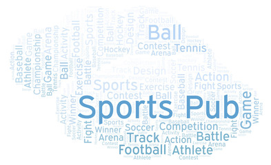 Obraz premium Sports Pub word cloud.