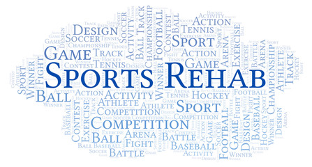 Sports Rehab word cloud.