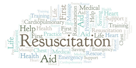 Resuscitation word cloud, made with text only.